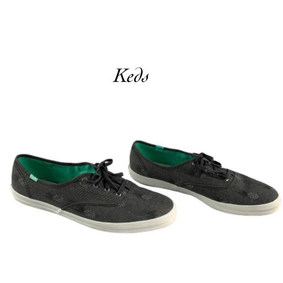 Keds Ortholite Gray Pineapple Lace Up Sneakers Size 11 - Picture 1 of 8